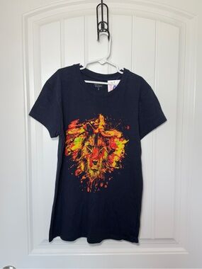 Brisco Brands Small Vibrant Boys Graphic Lion Face T Shirt
